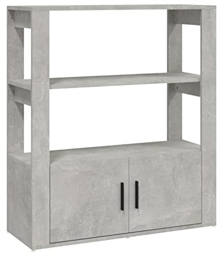 vidaXL Sideboard Schrank Anrichte Beistellschrank Kommode Mehrzweckschrank Standschrank Bücherregal Standregal Betongrau 80x30x90cm Holzwerkstoff