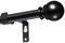 Black Curtain Poles for Eyelet Curtains,70-190cm Curtain Rod with Round Finial Heavy Duty Decorative Windows Drapery Rods