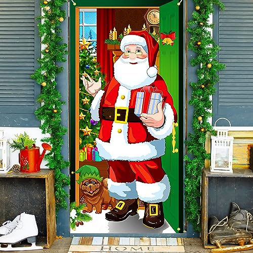 ForHome Weihnachten Türabdeckung Dekoration,185 x 90 Weihnachten Weihnachtsmann Türabdeckung,Weihnachten Banner,Weihnachten Party Dekorationen,für Haus Wand Tür Vorhang Weihnachtsfeier Deko
