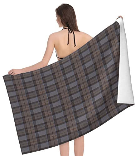 Microfiber Beach Towel Fraser Hunting Tartan Plaid Lightweight Pool Towel Large Shower Blanket