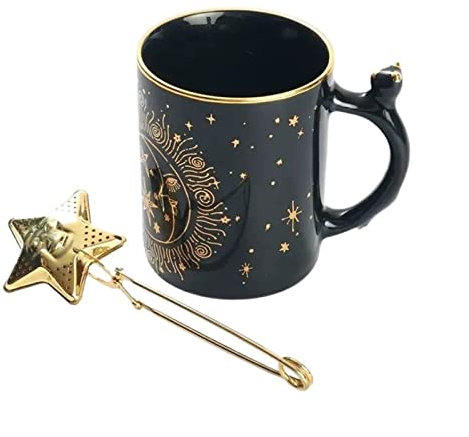 HEXEH Tasses Personnalité étoile Tasse Tasse en céramique avec thé sablier Tasse à café Tasse à Lait Bureau à Domicile Tasse à Boire Café Boisson Tasse