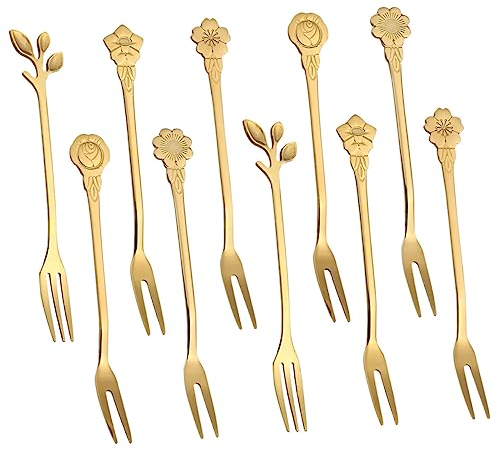 OUNONA Fruit Forks Children 2 Year Old Toddler Equipment Cake Forks Set Reusable