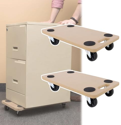 NAIZY Rollbrett 2X Transportroller Brett 58 x 29 cm Möbeltransportrollen mit Anti-Rutsch Matte bis 200KG Möbelroller Transporter, für Haus Supermarkt Fabrik