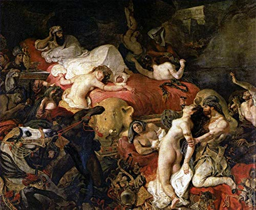 Toperfect 7 Gemälde „Der Tod des Sardanapalus“, klassische Eugene-Akt-Ölkunst auf Leinwand, berühmte Kunstwerke, Größe 04, €50-2000, handgemalt von Lehrern der Kunstakademien