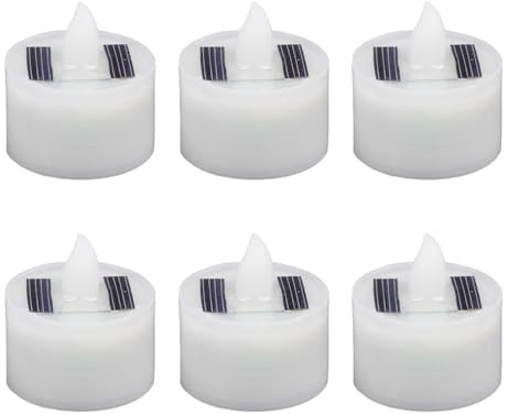 Artibetter 6St Solar wasserdichte elektronische Kerzenlicht weißes realistisches Teelicht طاقه شمسيه sonnenenergie Spitzkerzen die Weihnachtskerze geführtes Kerzenlicht dekorative Lampe