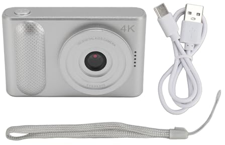 Topiky 4K Digital Camera, 48MP 16X Digital Zoom, Autofocus, Compact, Silver
