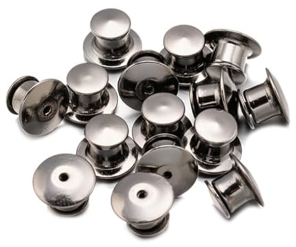 LNNXSZ Verriegelungsstift Verschluss 10 Stück Metall-Verschlussnadel, Anstecknadel, Verschluss for DIY-Brosche, Emaille-Anstecknadel, Basteln, Schmuckherstellung, Zubehör(Black)