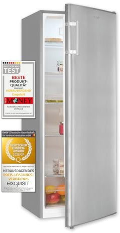 Exquisit Vollraumkühlschrank KS320-V-H-040D inoxlook | Nutzinhalt: 242 L | Ohne Gefrierfach