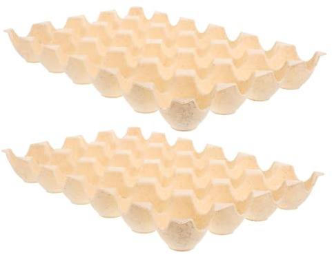 LALADEFIEE Organizador de Huevos para Nevera, Caja de Huevos Reutilizable de Pp Diseño Apilable y Rejillas, 2 Piezas Beige para Cocina