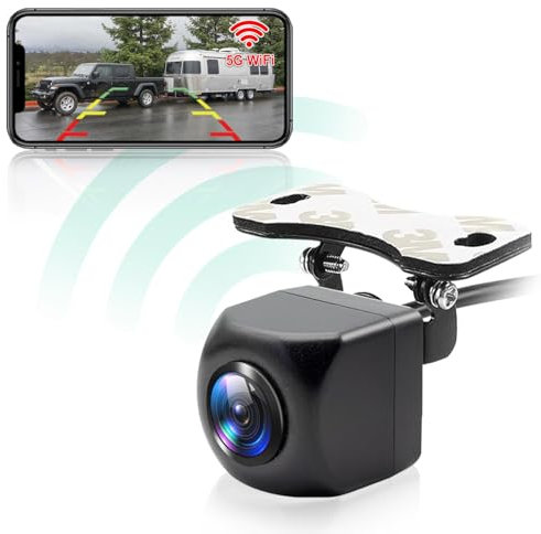 GREENAUTO WiFi Rückfahrkamera, 5G 1080P HD Auto Rückfahrkamera für iPhone iPad Android Smart Phone Tablet mit 170 Grad Weit Betrachtungswinkel