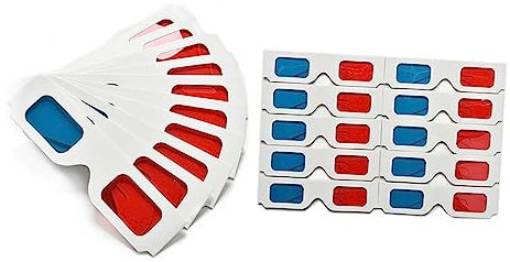 Angoily 50pezzi Occhiali in Carta Lenti Rosse e Blu Occhiali Stereo Per Cinema e Giochi