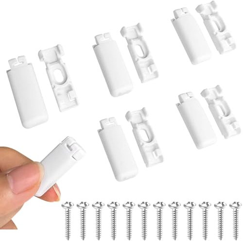 12Stück Plissee Ersatzteile Klemmträger, Spannschuhe Für Plissees, Halterung Für Klebeträger Und Stick und Fix Frontplatten, Plissee Zum Kleben Ohne Bohren, (Weiß)