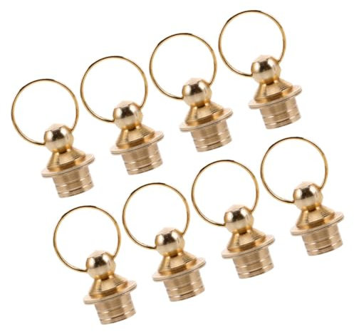 Levemolo 8pcs Brass Gourds Bottle Covers Stylish Small Brass Covers for Gourd Ornaments