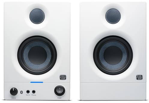 PreSonus Eris 3.5BT Gen 2, Altoparlanti Attivi da Scrivania 3.5 con Bluetooth per Multimedia, Gaming, Produzione Musicale di Qualità Studio, Potenza 50 W - Bianco