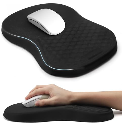 DAWRIS Tapis de souris ergonomique avec repose-poignet en mousse à mémoire de forme et base en silicone antidérapante