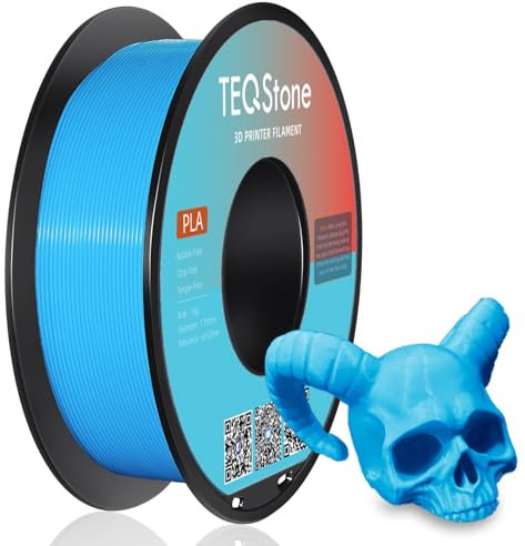 TEQStone PLA Filament 1,75mm Cyan (Wasser Blau) 1KG Maßhaltigkeit +/-0.02mm Sauber Gewickelt PLA Basic 3D Drucker Filament Vakuumverpackung