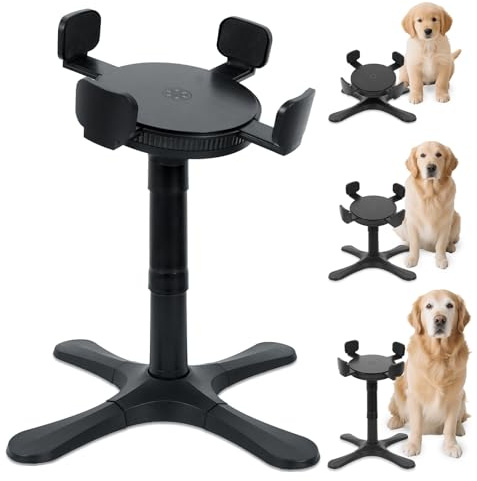 PETVENTURE Hundenapfständer Höhenverstellbar - Erhöhter Hundenapf mit 15° Neigung & Universeller Napfhalterung (14-24,5cm), Hundebar mit 3 Höhen (14/24/33cm) für Kleine, Mittlere & Große Hunde