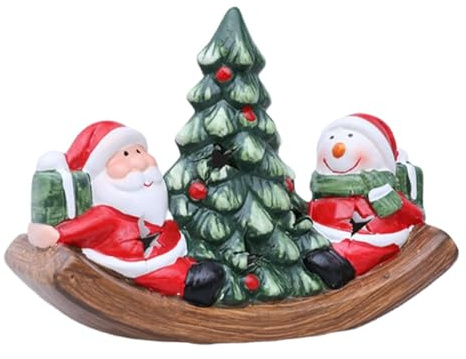 Fenteer Figura de Papá, Regalo de con luz, Adorno de Escritorio, Centro de Mesa para Festival, Dormitorio, Sala de Estar, Muñeco de Nieve