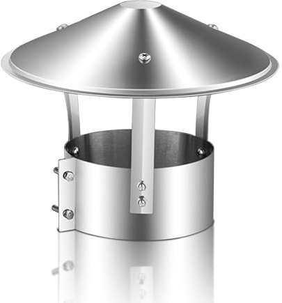 Chapeau De CheminéE Pare Pluie Inox, 200mm Chapeau De CheminéE, Conduit Tuyau Casquette, Capot De ChemiNéE Acier Inoxydable, Argenté Chapeau ChemiNéE(304 material,140 mm(5.5 in))