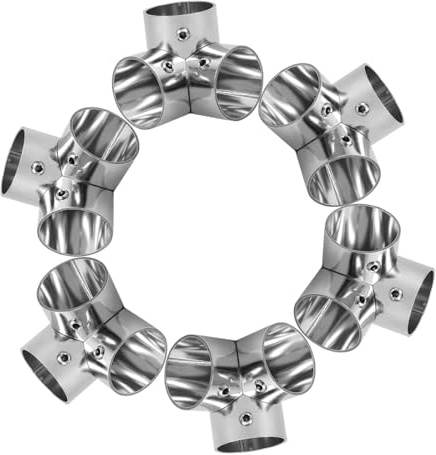 DECOMELODY Connettori in Acciaio Inox 25Mm a 3 Vie 6 Pezzi Morsetti per Recinzioni e Pensiline Raccordi per Tubi Giunti Angolari per Montaggio Rapido e Resistente