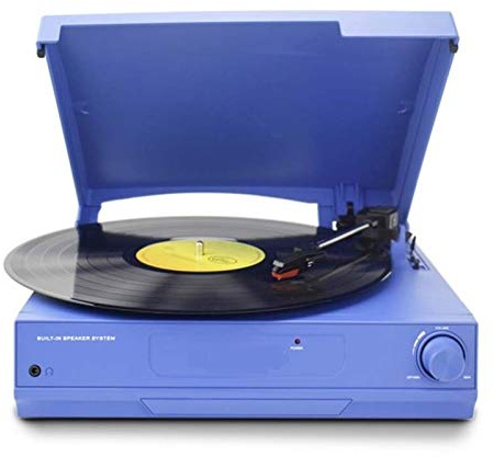 Modern vinyl record player Gramophone 33/45/78 RPM turntable to play bluetooth 2.0 phonograph(Blu)