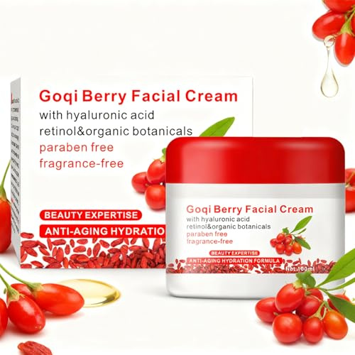 100g Berry facial moisturiser, Go-Ji Berry Face Cream, Anti-Aging & Anti-Wrinkle Facial Moisturizer, Moisturizing & Revitalizing Cream for Women