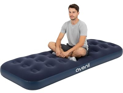 AVENLI Luftmatratze Single-Size 191x73x22 cm, 1 Person, Coil-Beam, beflockt aufblasbar, bis 150 kg, blau, Camping Gästebett Outdoor – aufblasbare Matratze für 1 Person