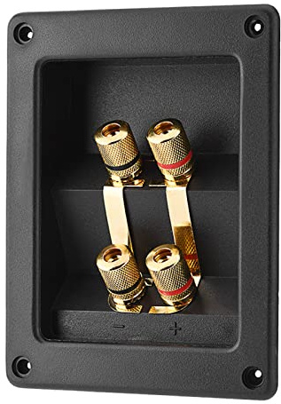 Sxhlseller Morsettiera per Altoparlante con 4 Morsetti, Terminale di Cablaggio Placcato in Rame con Piastra di Base Spessa 3 Mm, per Amplificatore per Altoparlanti Fai-da-te Home Hotel Hall