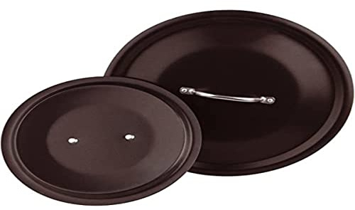 Pentole Agnelli Alblack Deckel aus Aluminium, mit Steg aus Edelstahl, Schwarz 32 cm schwarz