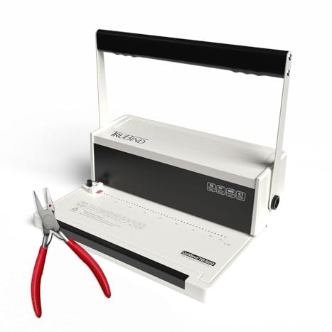 TruBind Manual Coil Binding Machine with Adjustable Side Margin | 20 Sheet Punch Capacity | Bind up to 440 Sheets with 4:1 Pitch | 2-Year Warranty | Heavy-Duty Coil Crimping Pliers Included