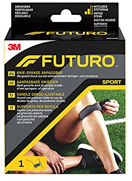 FUTURO Rodilleras ajustables (31,8 – 44,5 cm) – Pelotas de presión específicas para rodillas de corredor y tendinitis, ligeras y transpirables, para uso diario y deporte