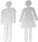 Bamodi Toilet signs for Ladies and Gentlemen - Door sign set for toilets - 5 cm x 11 cm self-adhesive stainless steel matte finish door signs - easy to apply - Male and female toilet sign