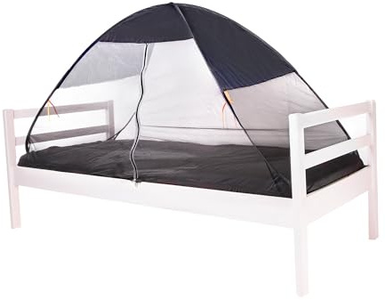 DERYAN Bedtent - Pop Up - Moskitonetz fürs Bett - Faltbar - Leicht - Tragbar Reisemoskitonetz - Mit Tragetasche - Grau