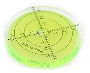 Chiloskit Nivel de burbuja de plástico circular para trípode de RV, Ø66 mm, líquido verde