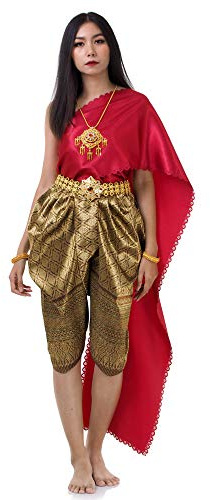 PRINCESS OF ASIA Traditionelles Thai Kostüm Lao Khmer Kleid Loi Krathong Kleidung Haremshose Wickeltop