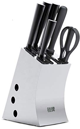 Nff Porta Coltello, Portachiavi Universale in Acciaio Inox.Cremagliera con Forbici E Slot for Affilare A Coltelli.Facile da Pulire 19.5 × 10,5 × 24 Cm