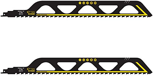 2 x SabreCut SCRS2243HM_2 Wolframkarbid 455mm 2 TPI S2243HM groÃŸe Ziegel Poroton-Faserzement Beton gerader Schnitt Säbelsäge kompatibel mit Bosch Dewalt Makita und vielen anderen