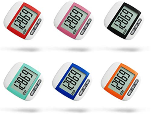 Walking Pedometer Step Counter, Portable Sport Pedometer, Movement Calories Counter Multi-Function Digital Pedometer for Running (Pink)