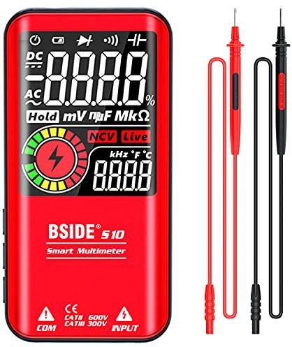 BSIDE Multimètre numérique intelligent Grand écran EBTN LCD 3 résultats Multimètre automatique 9999 Comptes Testeur de tension CA CC Résistance Continuité Fréquence Diode pour électricien