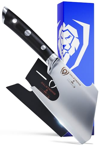 Dalstrong Meat Cleaver Knife Axe - 5- Gladiator Series- High Carbon Steel-Black Handle - Heavy Duty Giftable BBQ Hatchet - Razor Sharp Kitchen Knife-Sheath Chef Knife-NSF Certified