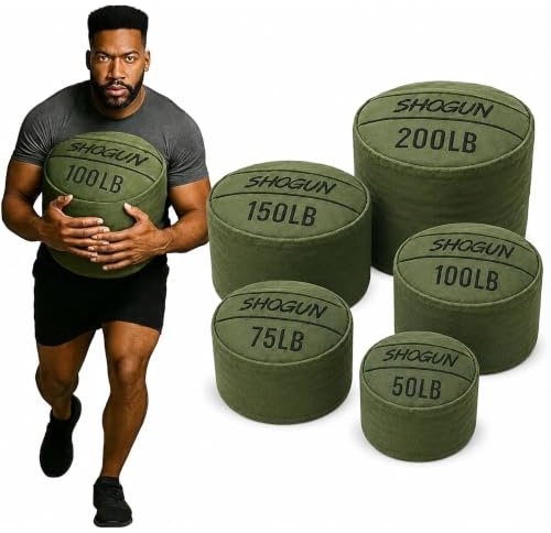 Shogun Sports Trainingssandsack, robuste Workout-Sandsäcke für schweres Training, Fitness, militärische Konditionierung, Cross-Training & Krafttraining, schwere Sandsackgewichte