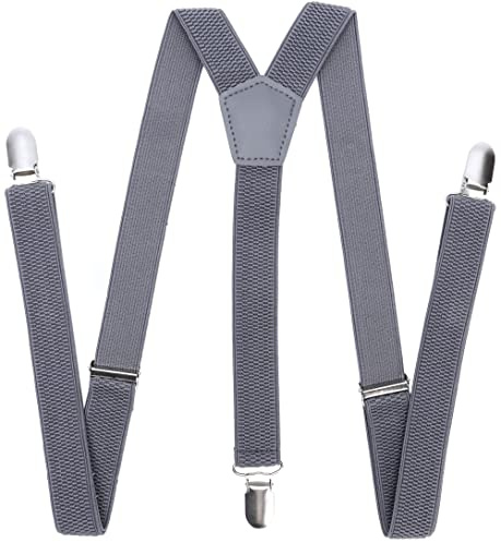 irisaa Hosenträger Damen Y-Form für Arbeitshosen Skihose Fest, Unifarbe mit 3er Starken Clips, 2.5cm Breit, Unisex