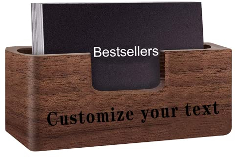 Personalisierter Visitenkartenhalter Individuell gravierter Visitenkartenhalter aus Holz Visitenkartenständer für Schreibtisch Büro für Männer Frauen