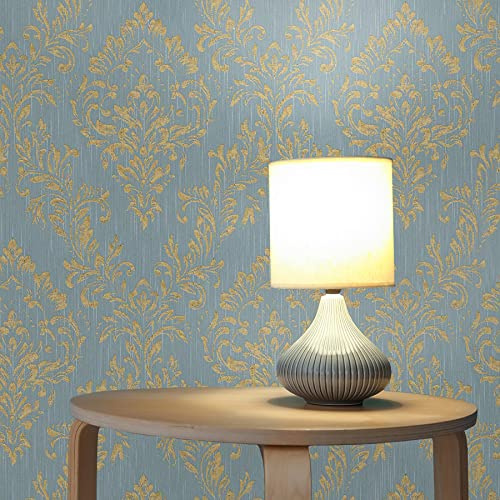 TADESSI 2179 Baroque Giulia M1-No.2179 Papier peint intissé Doré Bleu Ornement classique