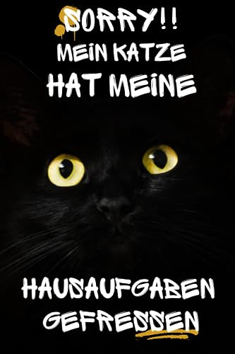 Hausaufgabenheft Katze schwarz: Übersichtlich und praktisch für das gesamte Schuljahr 23/24 - Mit über 20 Mandalas zur Konzentrationsförderung und zum Stressabbau
