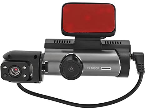 Dash Cam Full HD 1080P con Display da 3,16 Pollici e Obiettivo Rotante a 360 Gradi, Rilevamento del Movimento, visibilità in Retromarcia, Registrazione Video in