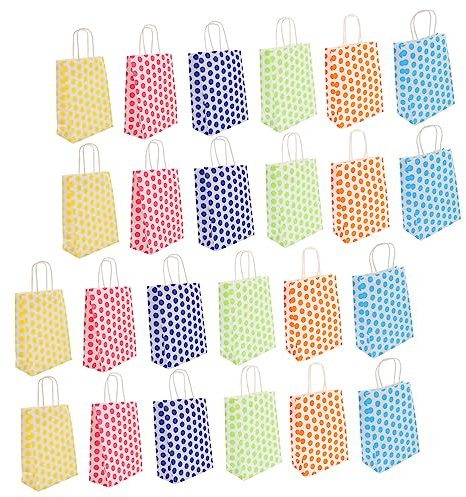 PartyKindom 24stücke Pack Kraftpapierbeutel Faltbare Geschenktüten Aus Strapazierfähigem Kraftpapier Schöne Geschenkbeutel Für Küchenaufbewahrung Und Snack-verpackung