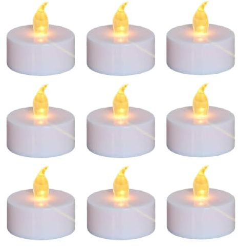 Baikaraer 50 Stück Flammenlose LED Teelichter,Batteriebetrieben,Warm Gelb | Elektrische Gefälschte Kerze mit Flackernd Lichter,200+Stunden für Weihnachten,Ostern,Hochzeit,Party Dekoration