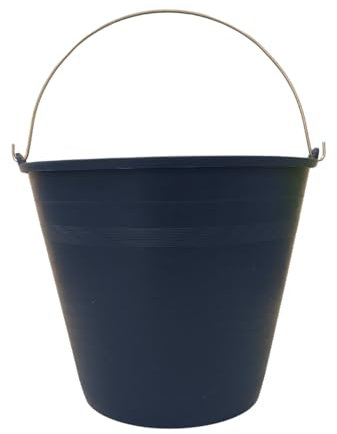 Keroppa Cubo de Goma 16 L Con Asa Metálica - Uso Doméstico Para Limpieza, Transporte o Almacenamiento - Fabricado en España, Azul