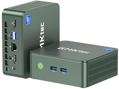 GMKtec Mini PC N150, G3 Plus Intel Twin Lake N150 (3.4GHz), 16GB DDR4 RAM 1TB PCIe M.2 SSD, Desktop Computer 4K Dual HDMI/USB3.2/WiFi 6/BT5.2/2.5G RJ45